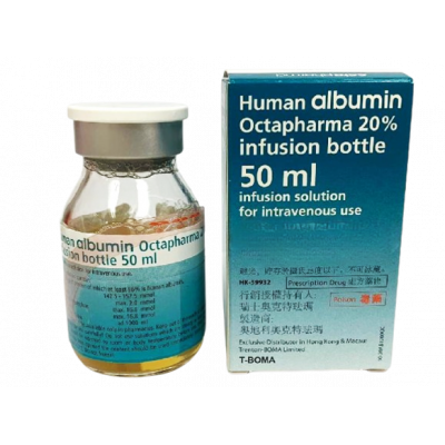 HUMAN ALBUMIN OCTAPHARMA 20% SOLUTION FOR IV INFUSION 50 ML INFUSION BOTTLE